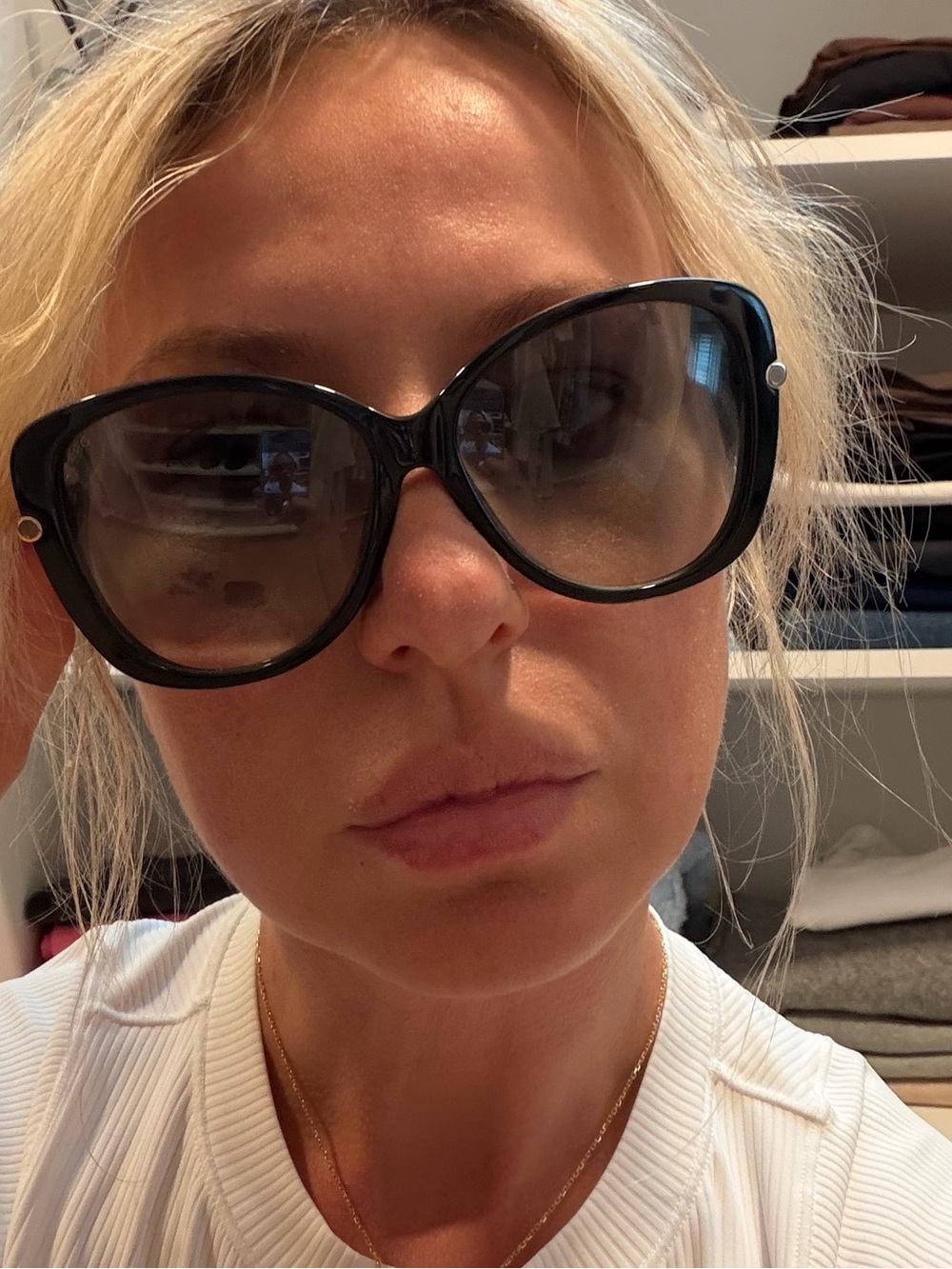 Tom Ford Black Oversized Women's Sunglasses with Smoky Lenses